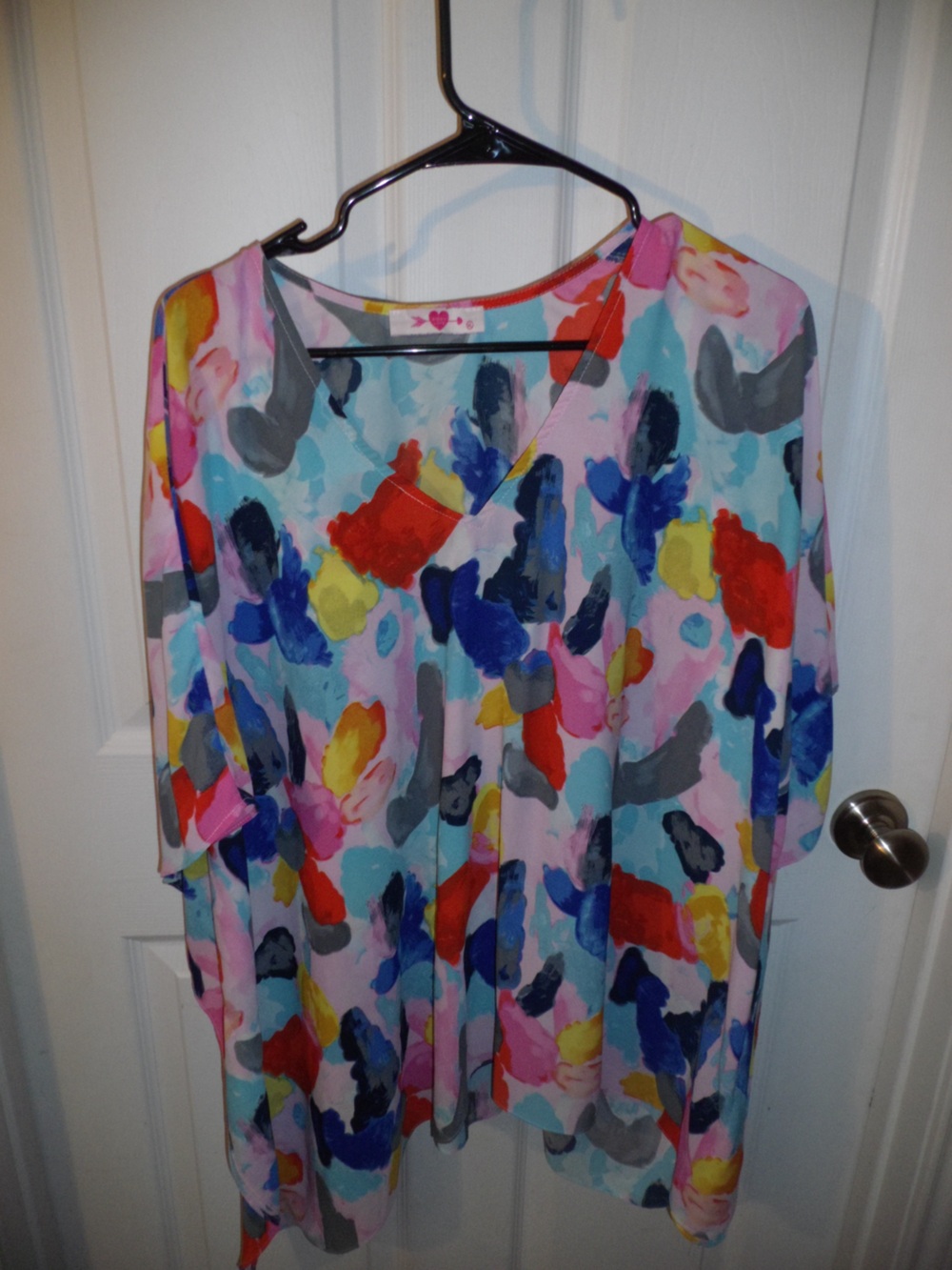 BuddyLove Colorful Abstract Watercolor Blouse - Multicolor